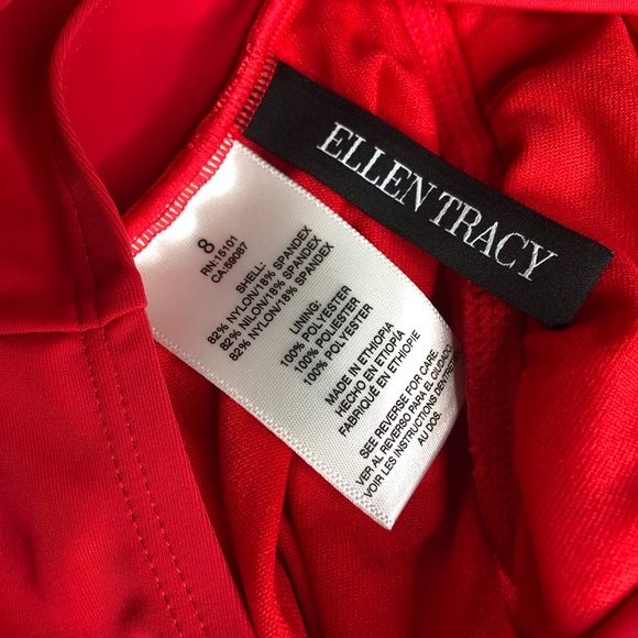 Ellen Tracy red eyelet opening 1 piece swim suit - Picture 6 of 9